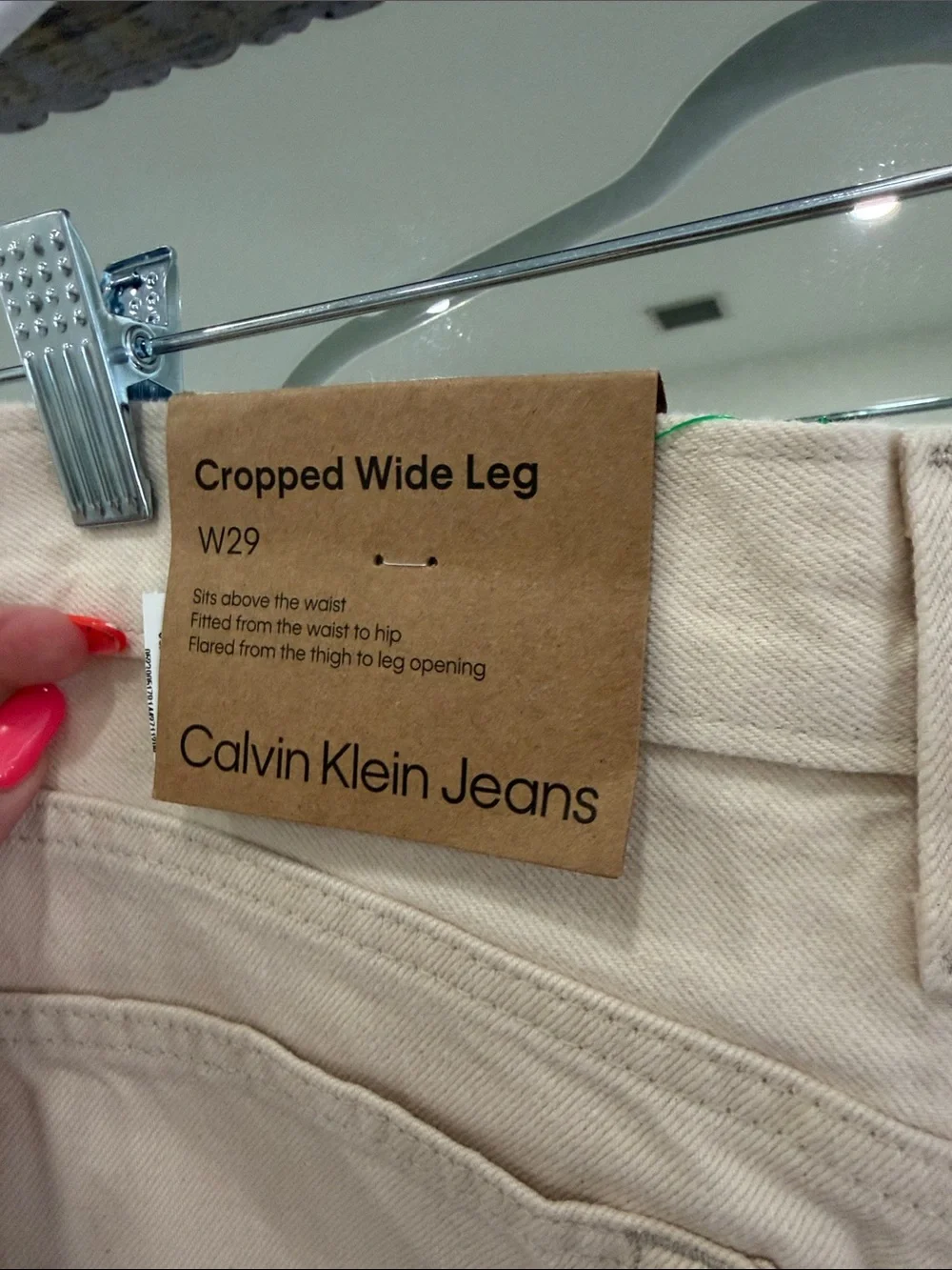 Calvin Klein Men’s Cream Relaxed Straight Jeans
